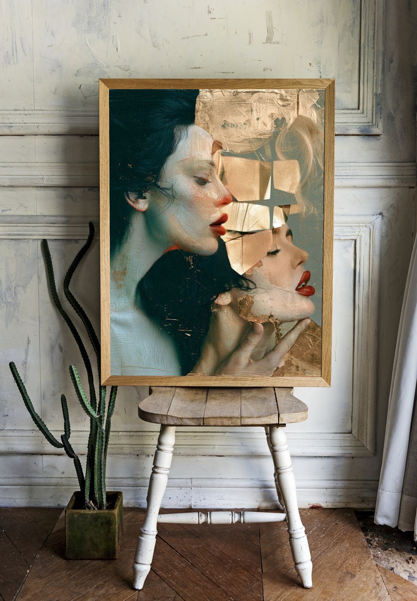 Surreal Dual Portrait Fine-Art Poster. — room view 1