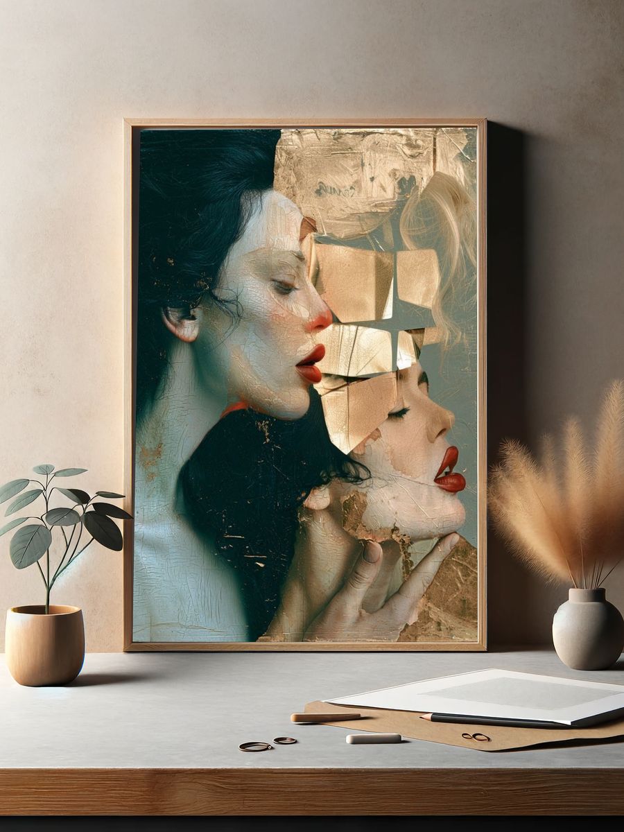 Surreal Dual Portrait Fine-Art Poster. — room view 2