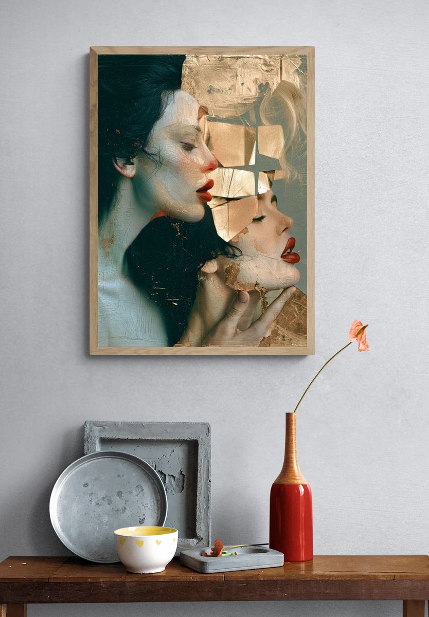 Surreal Dual Portrait Fine-Art Poster. — room view 3
