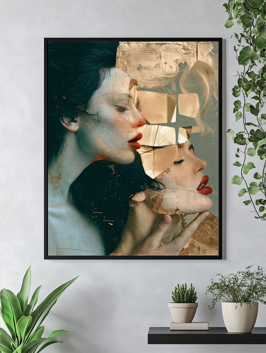 Surreal Dual Portrait Fine-Art Poster. — room view 4