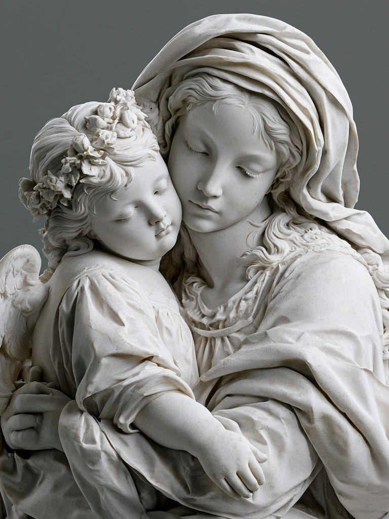 Marble Madonna and Child Fine-Art Print. poster — fine-art art