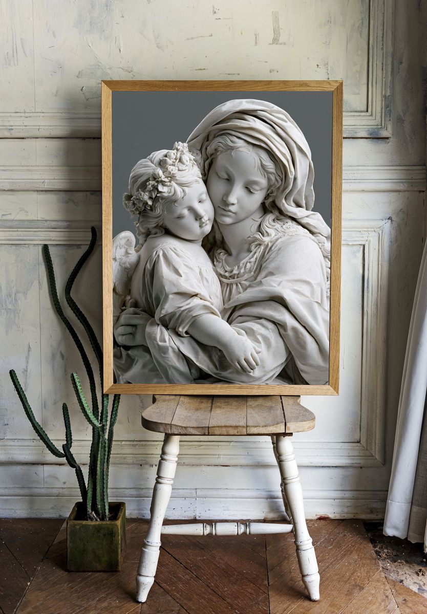 Marble Madonna and Child Fine-Art Print. room preview