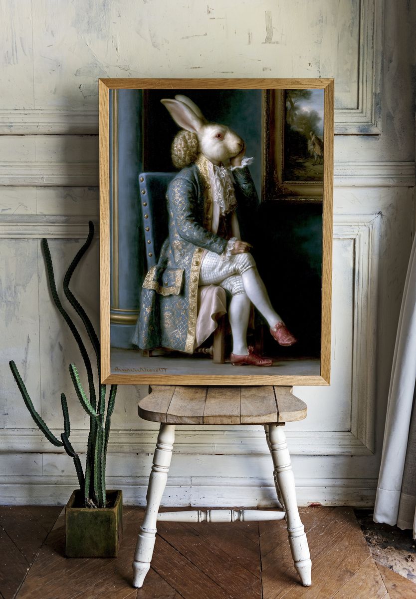 Rabbit Aristocrat Fine-Art Print. room preview