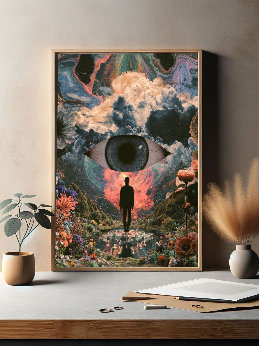 Surreal Cosmic Eye Poster. — room view 2