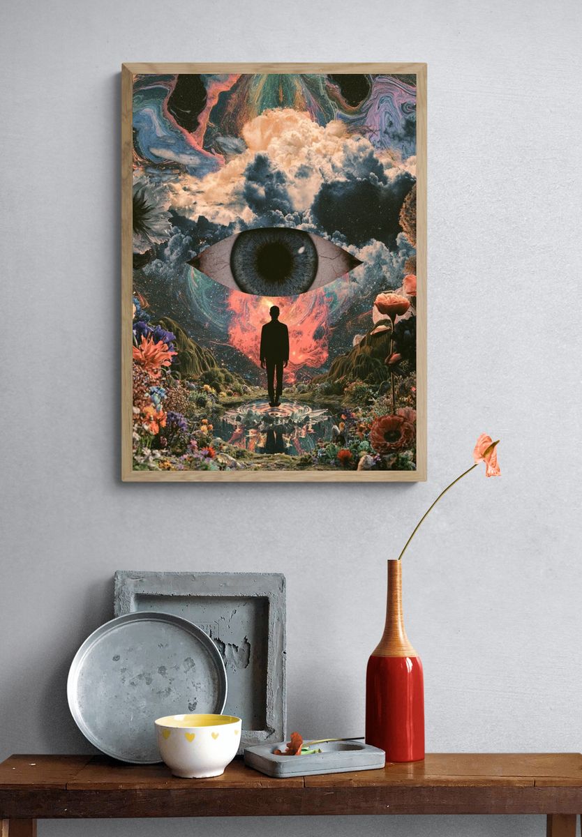 Surreal Cosmic Eye Poster. — room view 3