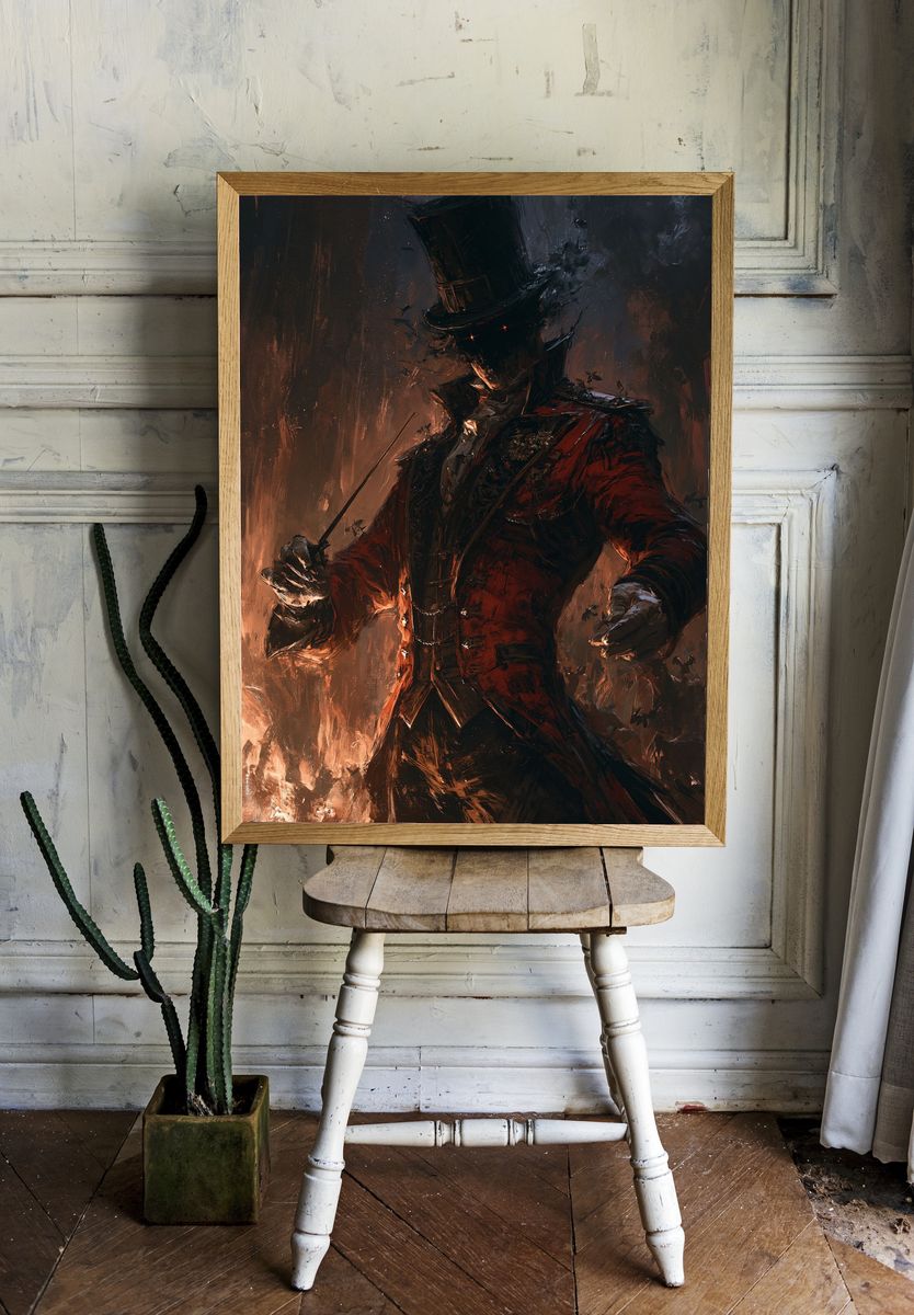 Dark Top Hat Conductor Poster. room preview