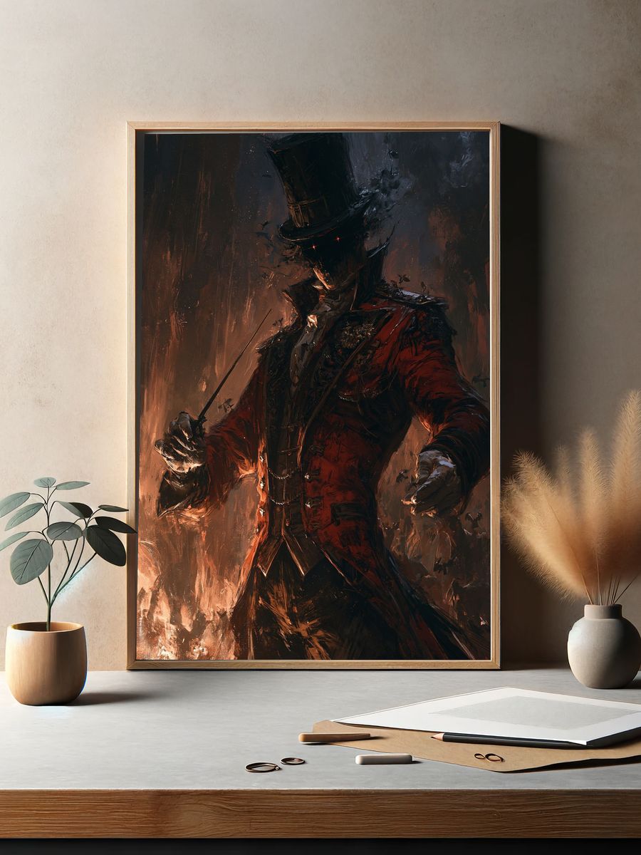 Dark Top Hat Conductor Poster. — room view 2