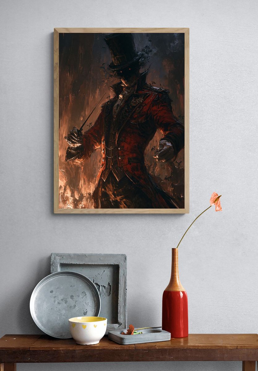 Dark Top Hat Conductor Poster. — room view 3