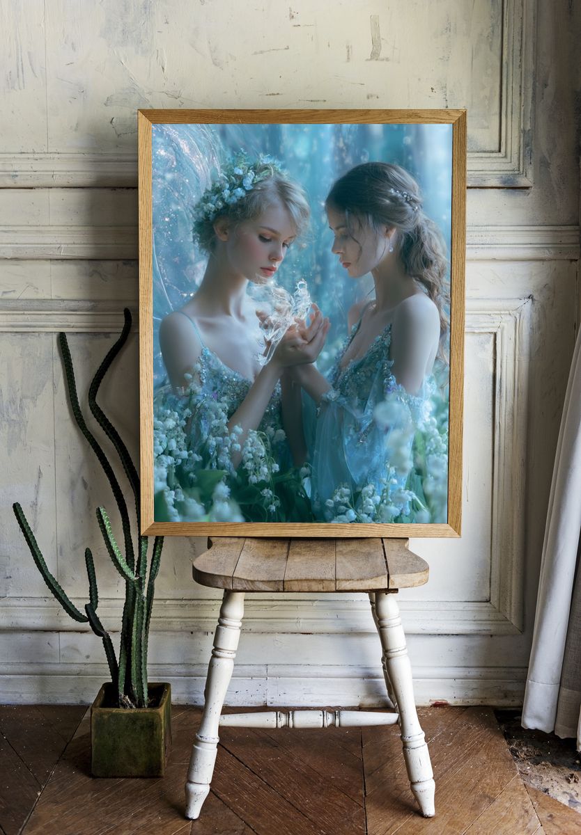 Dreamy Floral Portrait Print. — room view 1