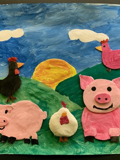 Farm Animals Sunset Poster. poster