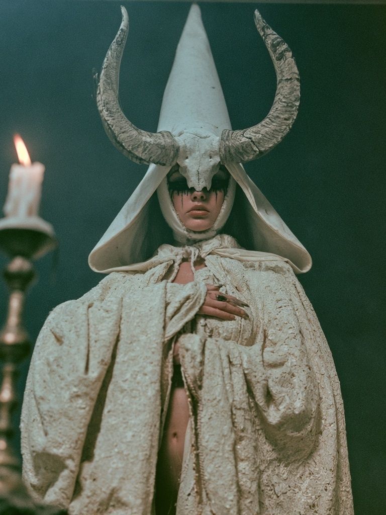 Horned Ritual Portrait Print. poster detail