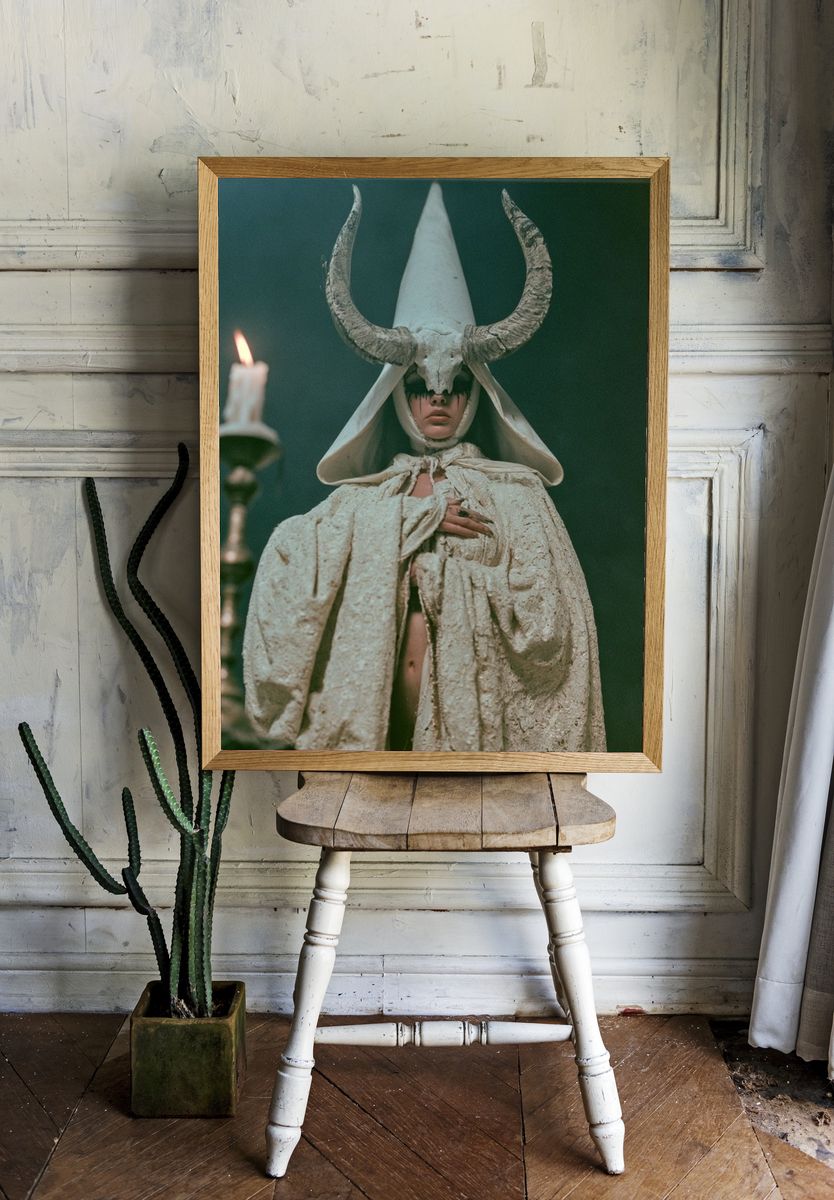 Horned Ritual Portrait Print. — room view 1