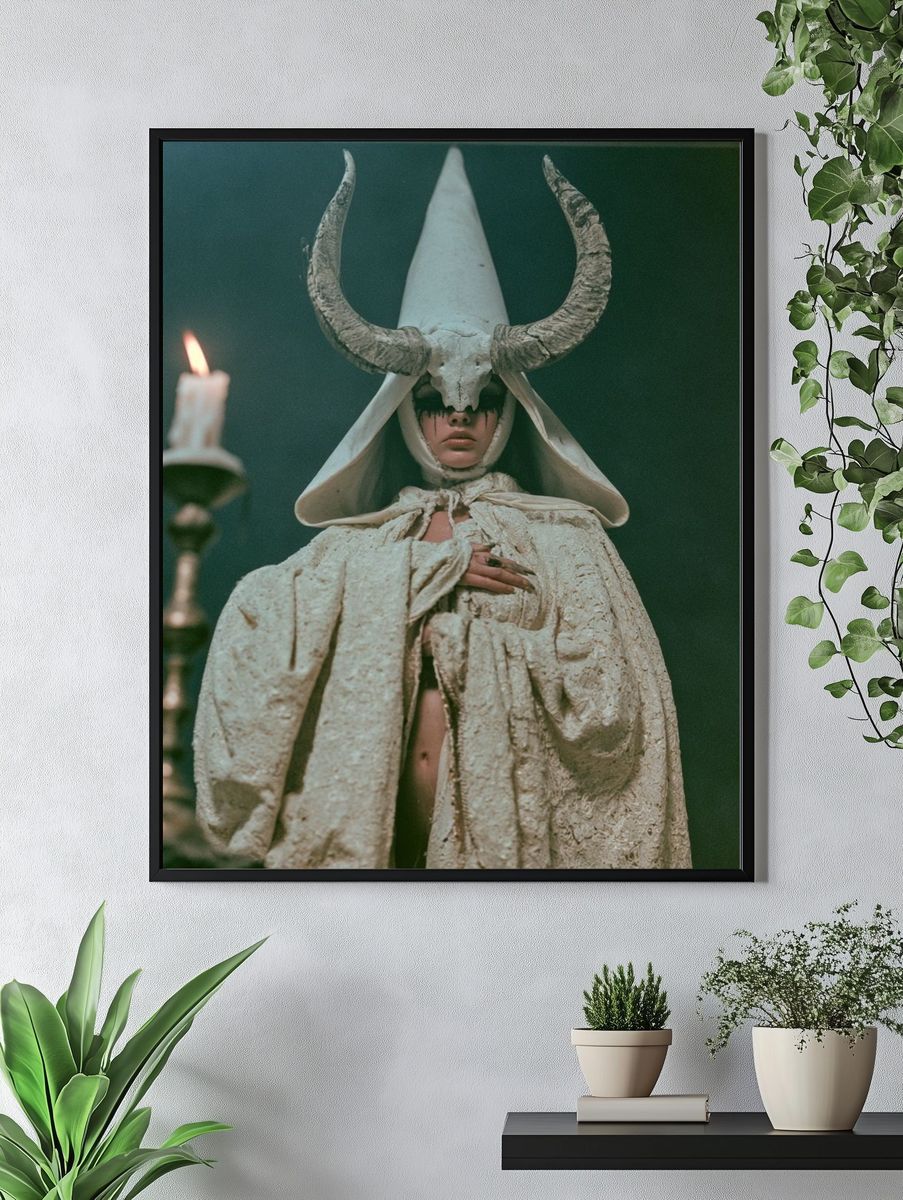 Horned Ritual Portrait Print. — room view 4
