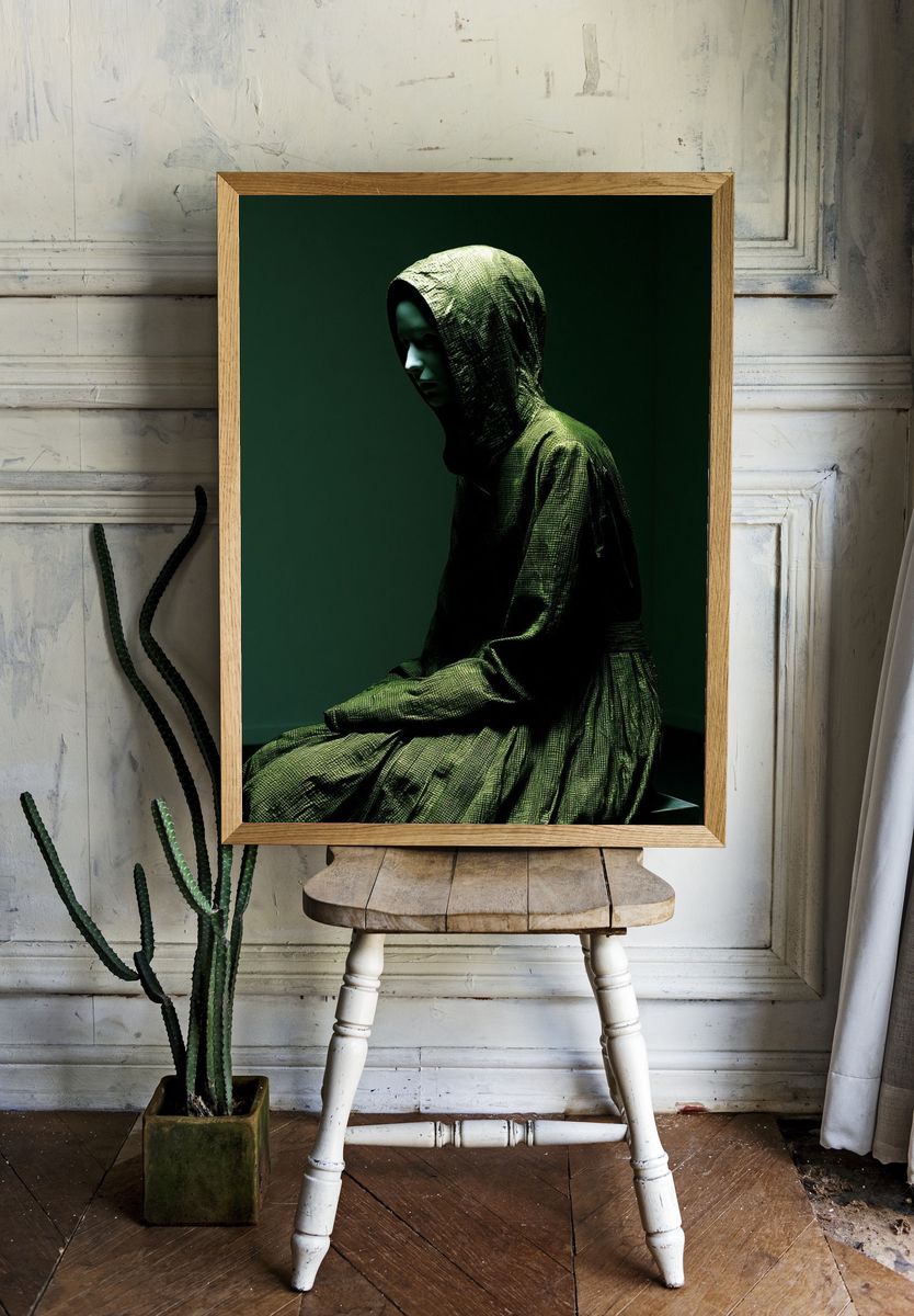 Hooded Figure Portrait Print. — room view 1
