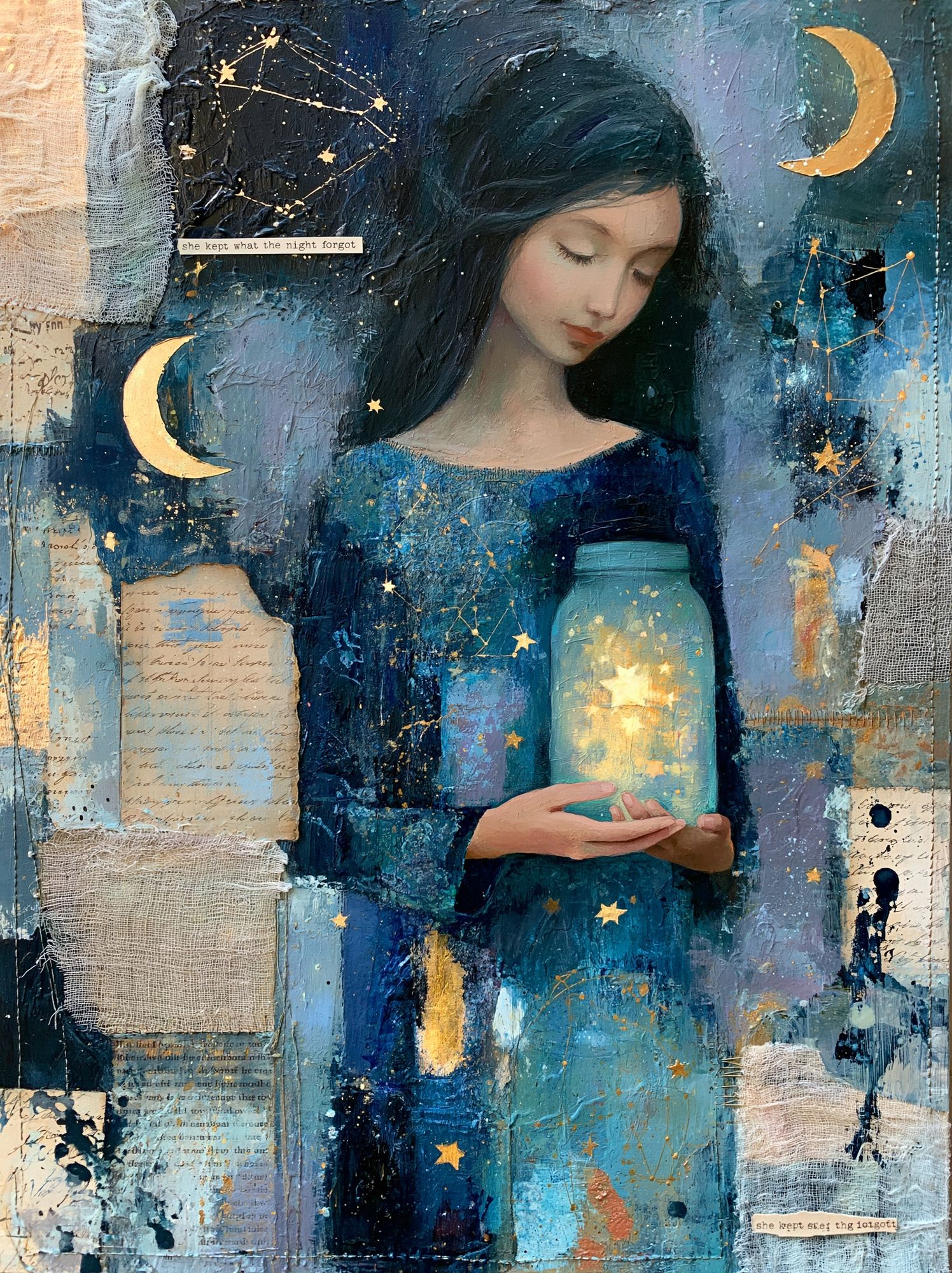 Celestial Girl with Lantern Print. poster detail