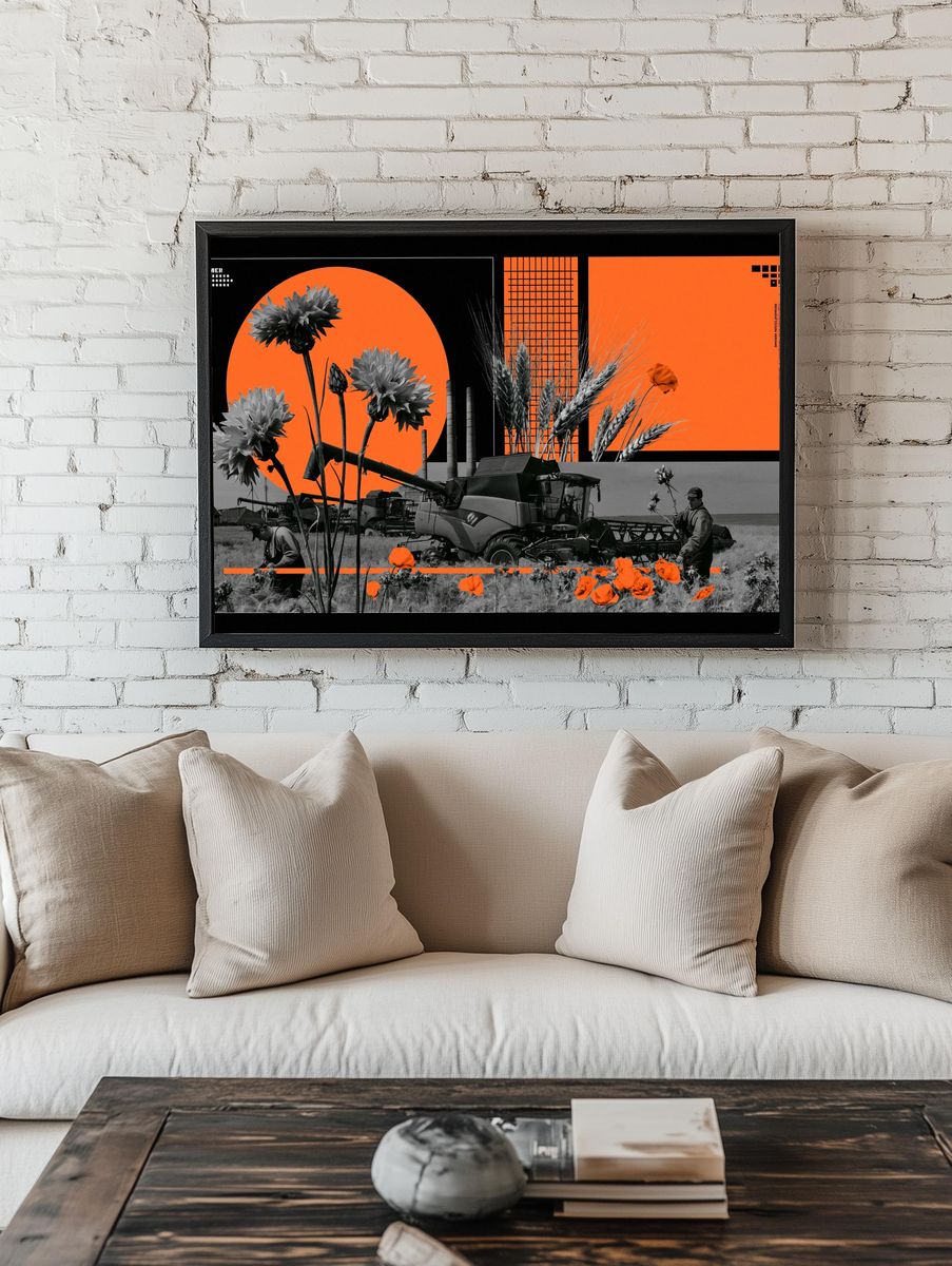 Harvest Summer Collage Poster. room preview