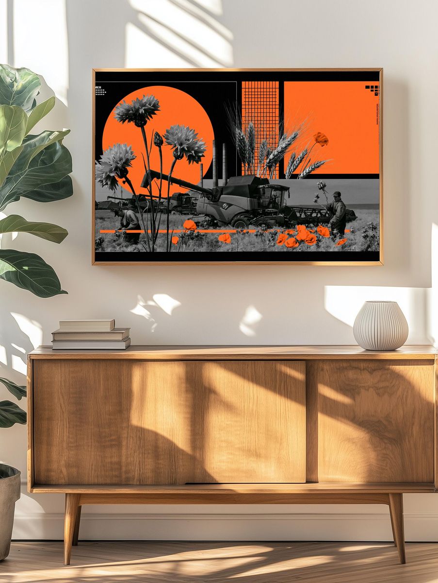 Harvest Summer Collage Poster. — room view 3