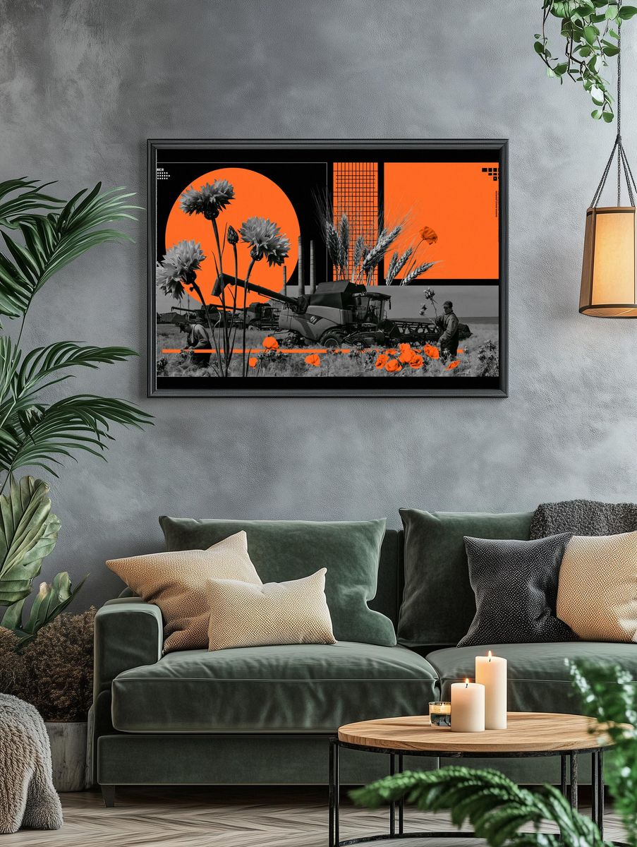 Harvest Summer Collage Poster. — room view 4