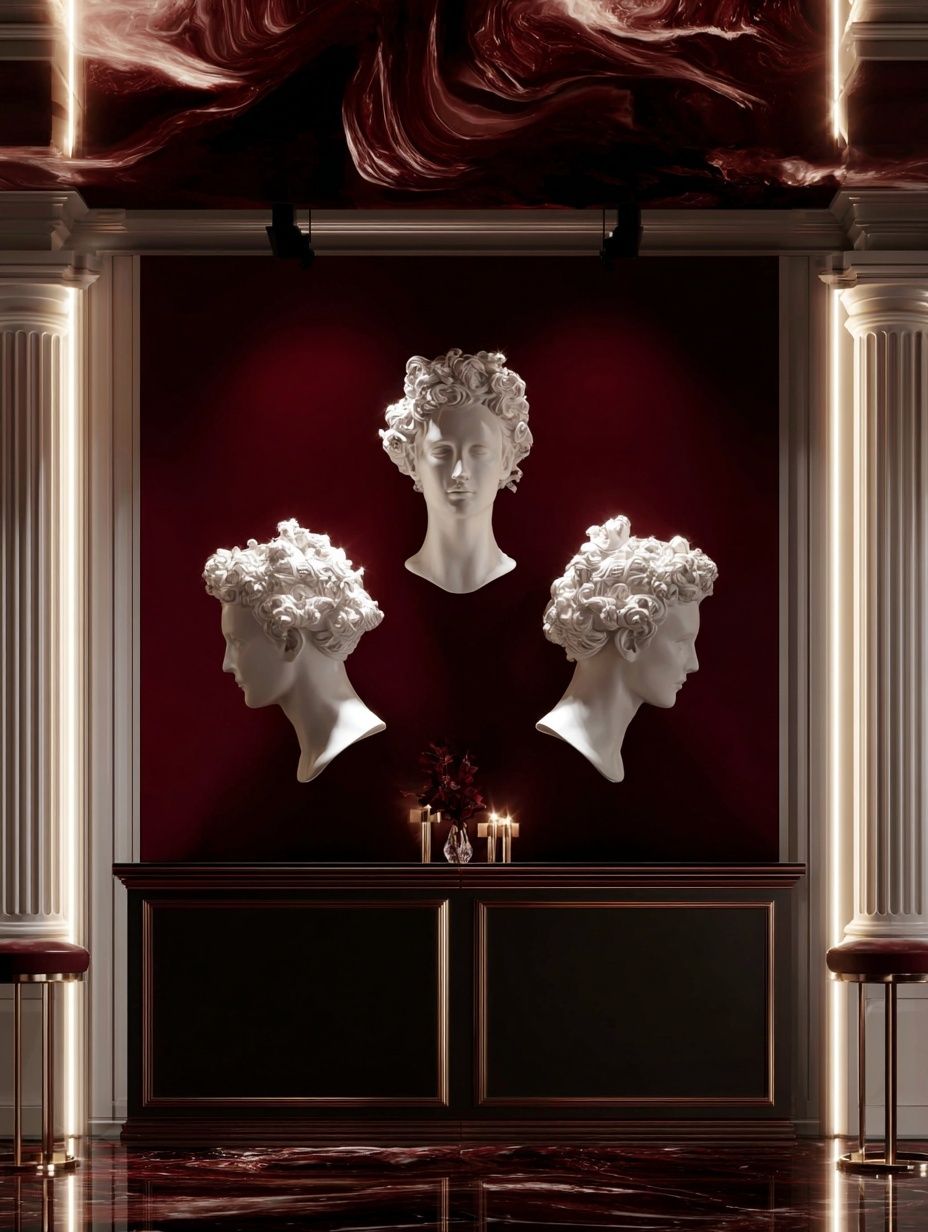 Classical Busts Surrealism Print. poster — fine-art art