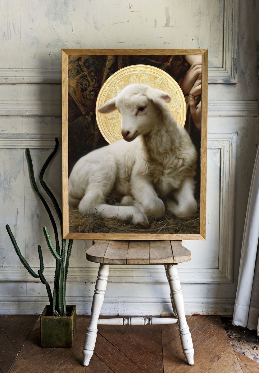 Sacred Lamb Fine-Art Print. room preview