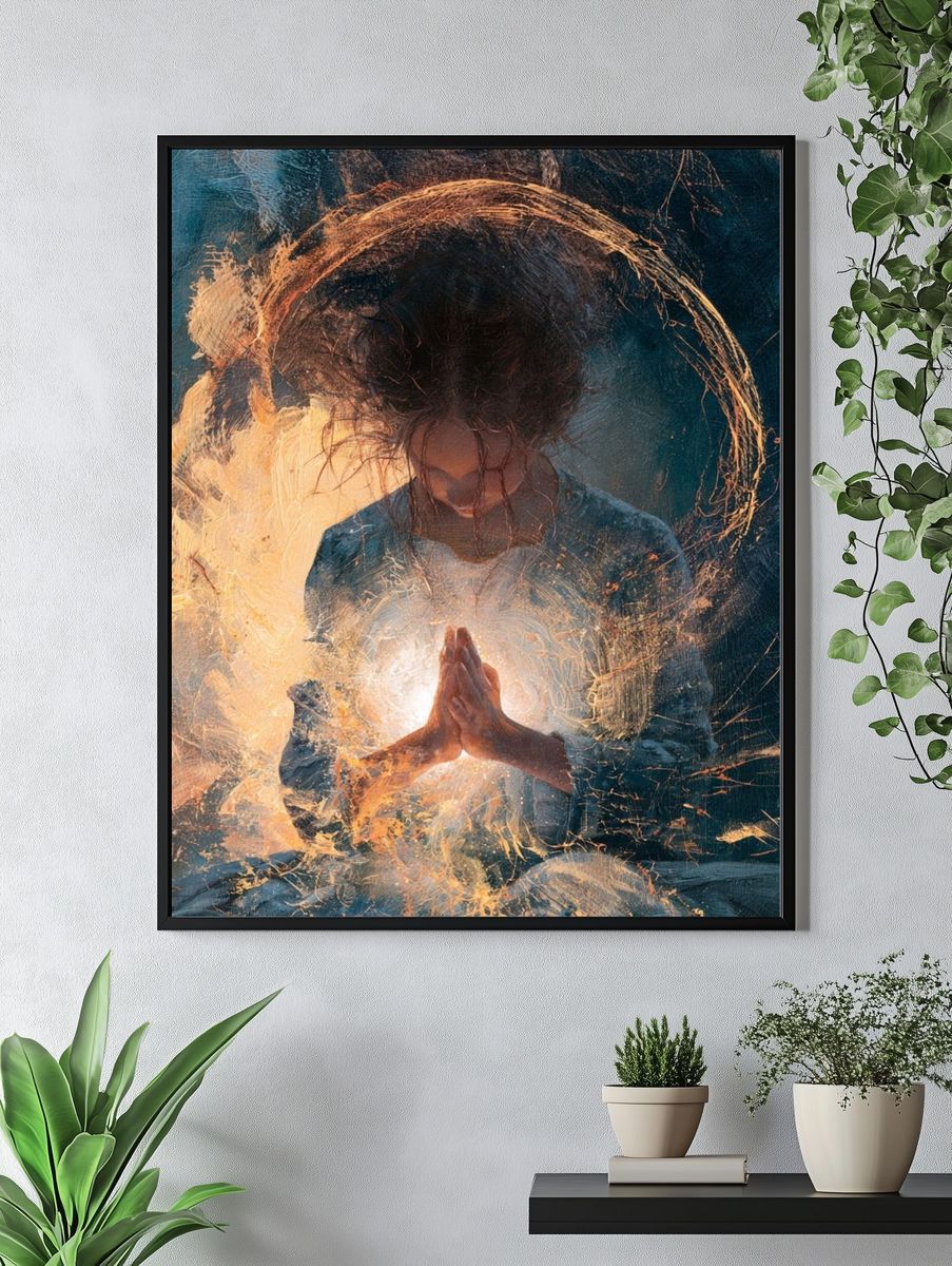 Meditative Light Figure Print. — room view 4