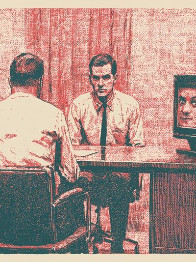 Surreal Office Reflection Print.
