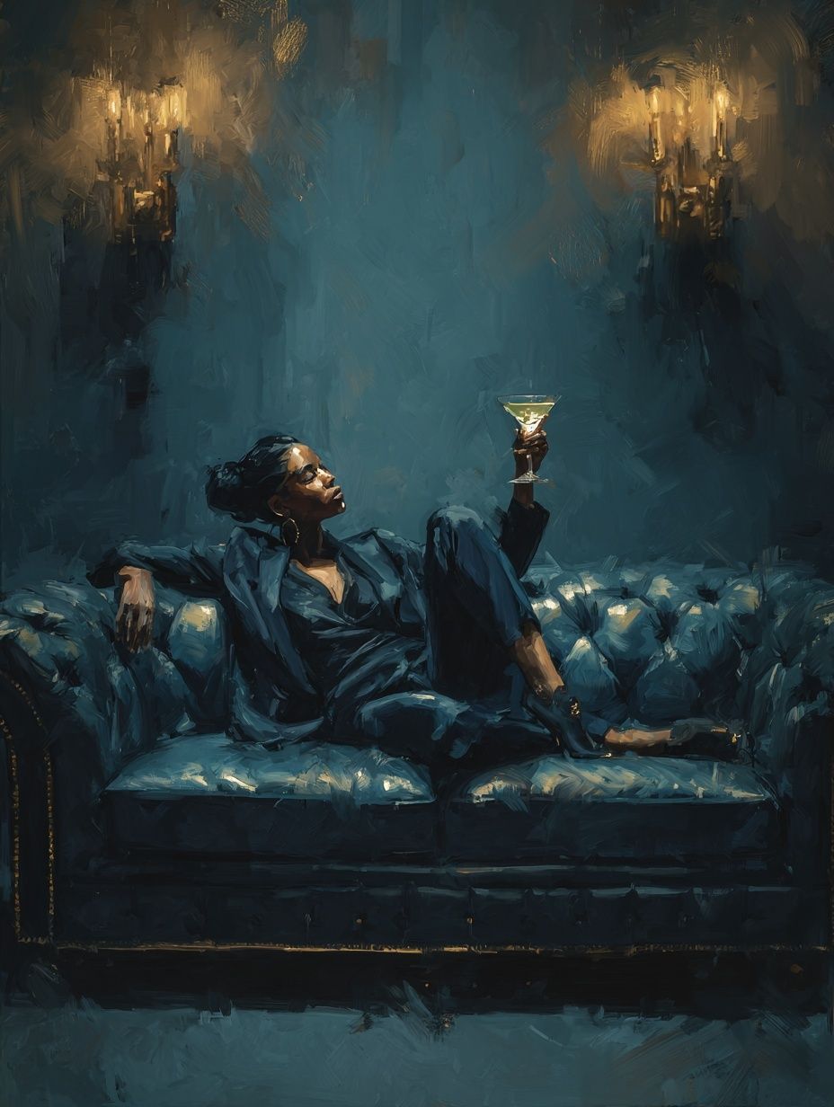 Cocktail Lounge Portrait Print. poster detail