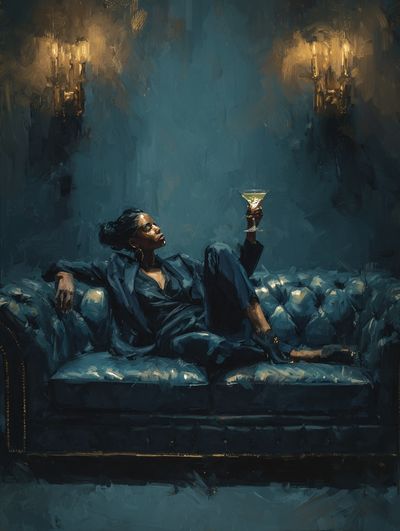 Cocktail Lounge Portrait Print.