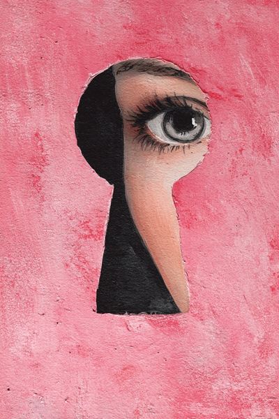 Keyhole Eye Surrealism Print. poster print