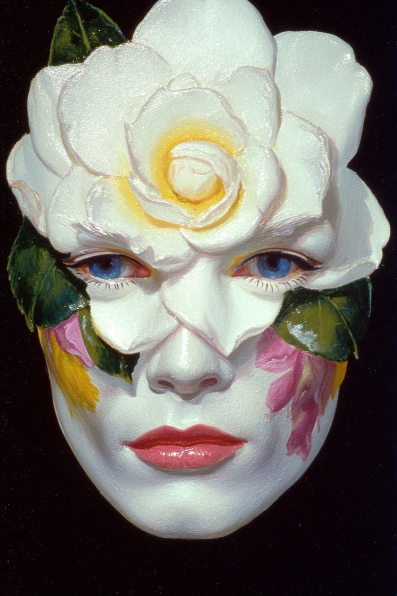 Floral Mask Portrait Print. poster detail