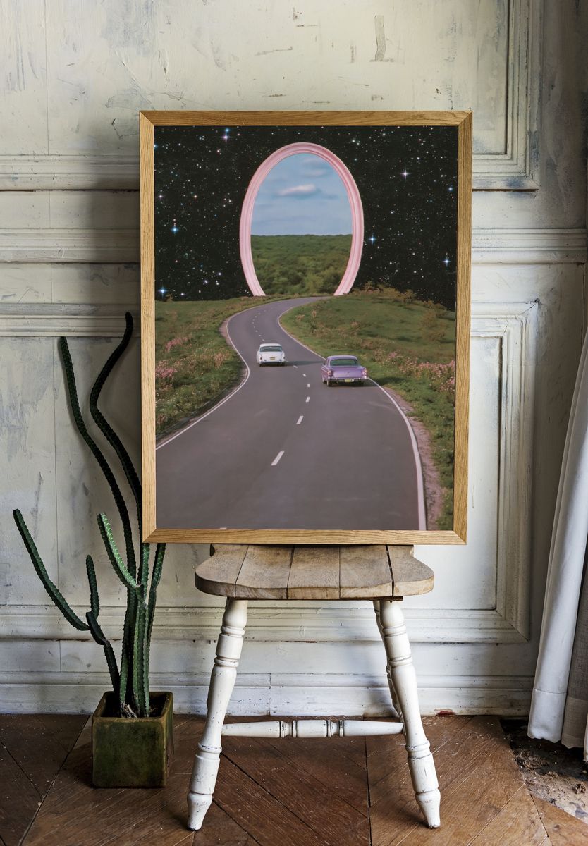 Surreal Cosmic Road Trip Poster. — room view 1