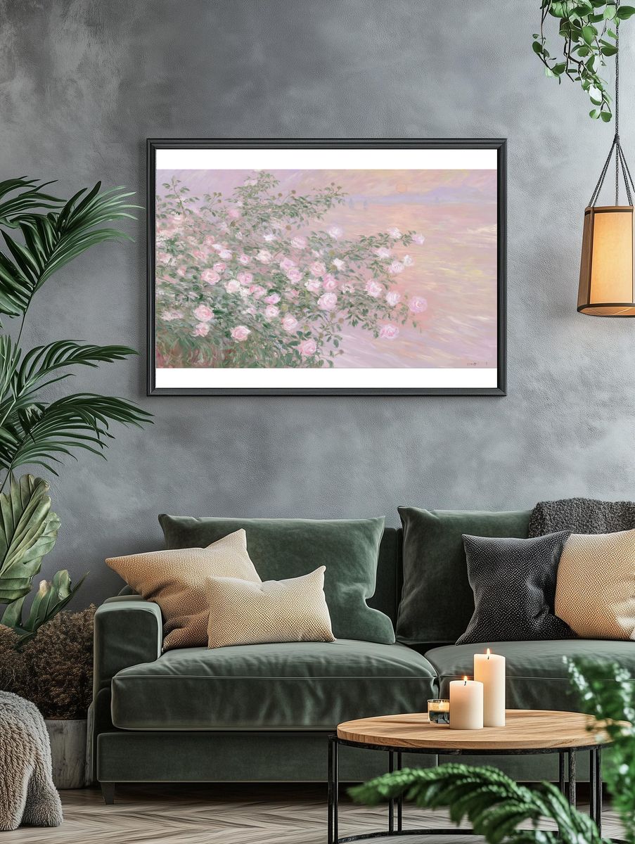 Pastel Rose Garden Print. — room view 4