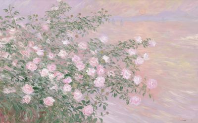 Pastel Rose Garden Print. poster