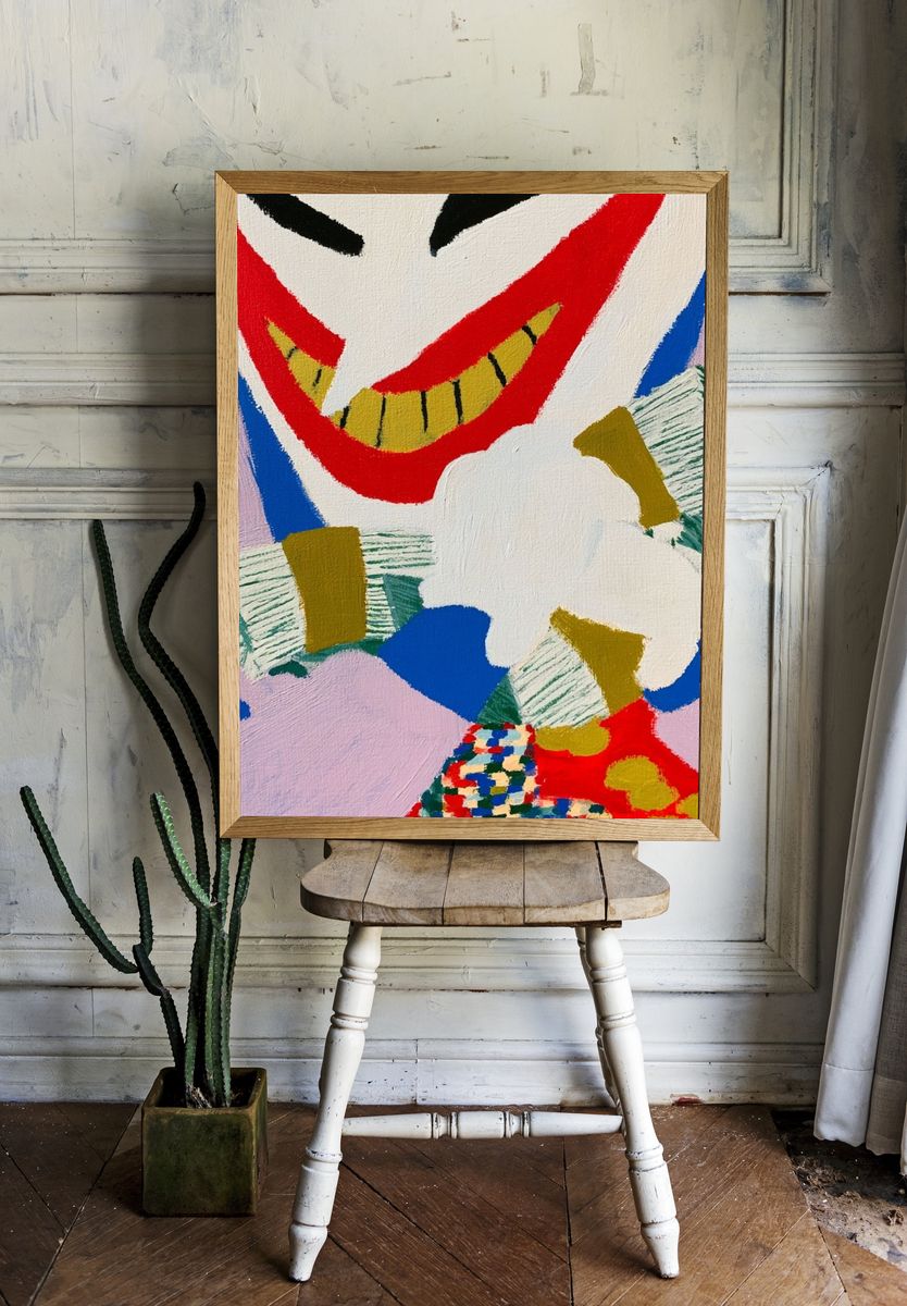 Abstract Clown Face Poster. room preview
