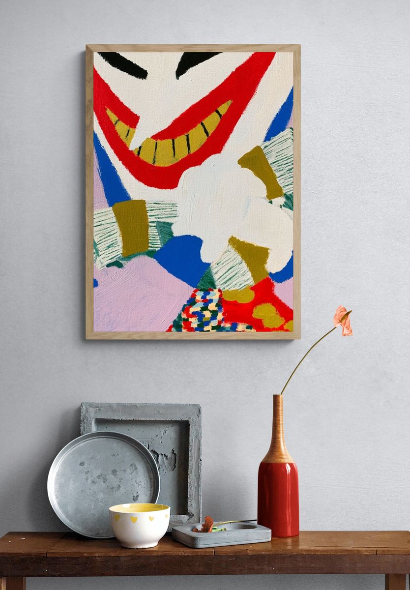 Abstract Clown Face Poster. — room view 3