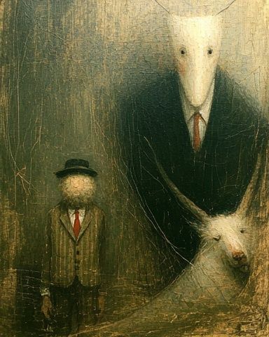 Surreal Sheep Portrait Print. poster detail