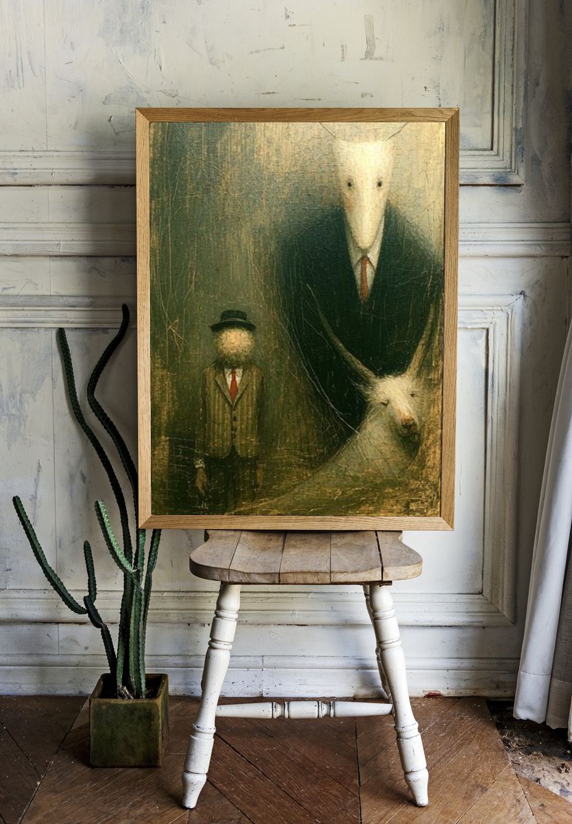Surreal Sheep Portrait Print. — room view 1