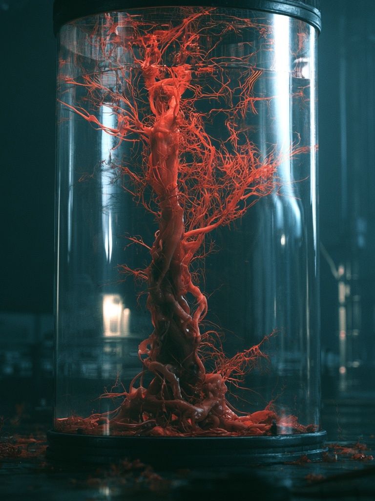 Crimson Specimen Surrealism Print. poster — fine-art art