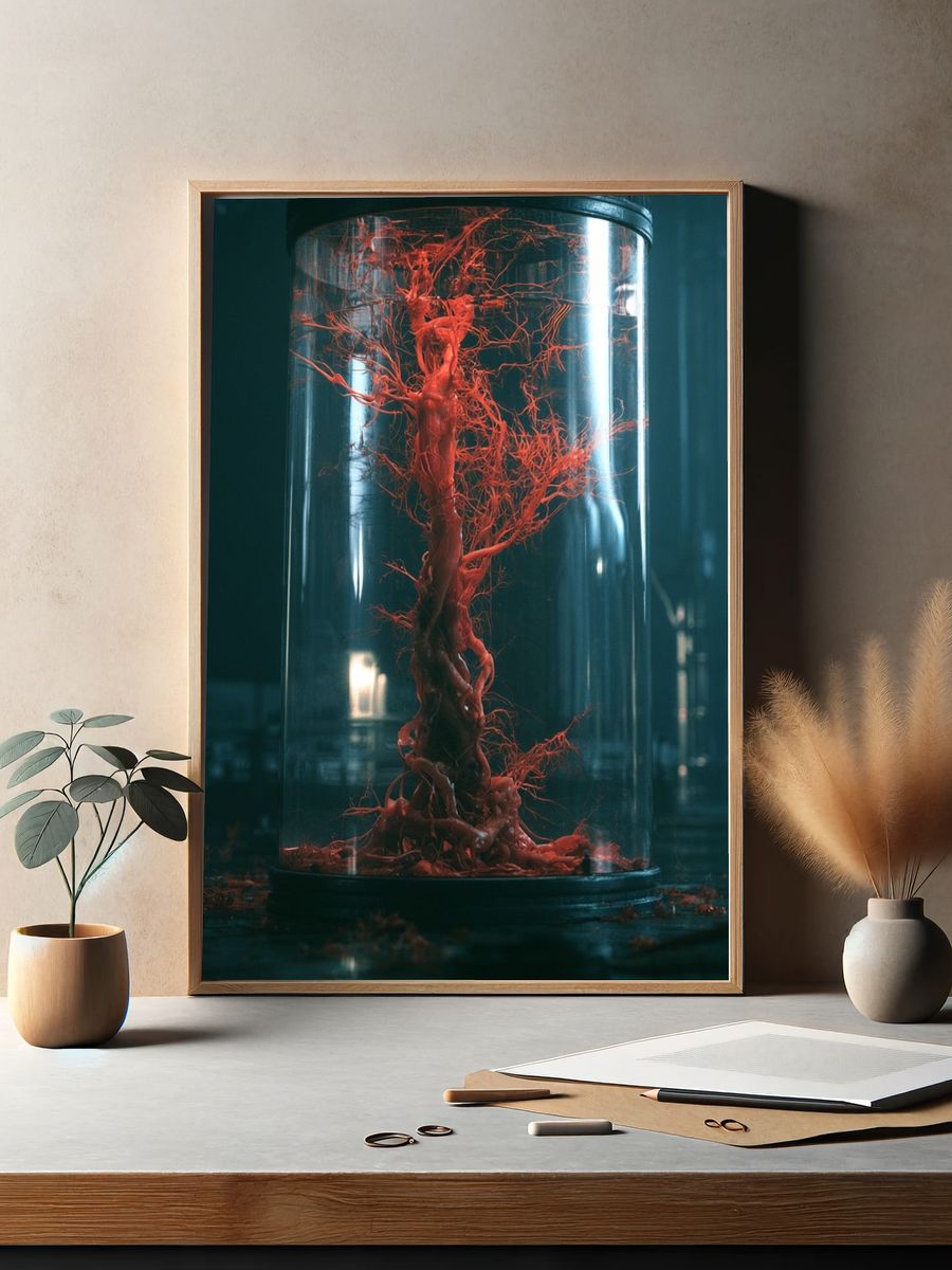 Crimson Specimen Surrealism Print. — room view 2