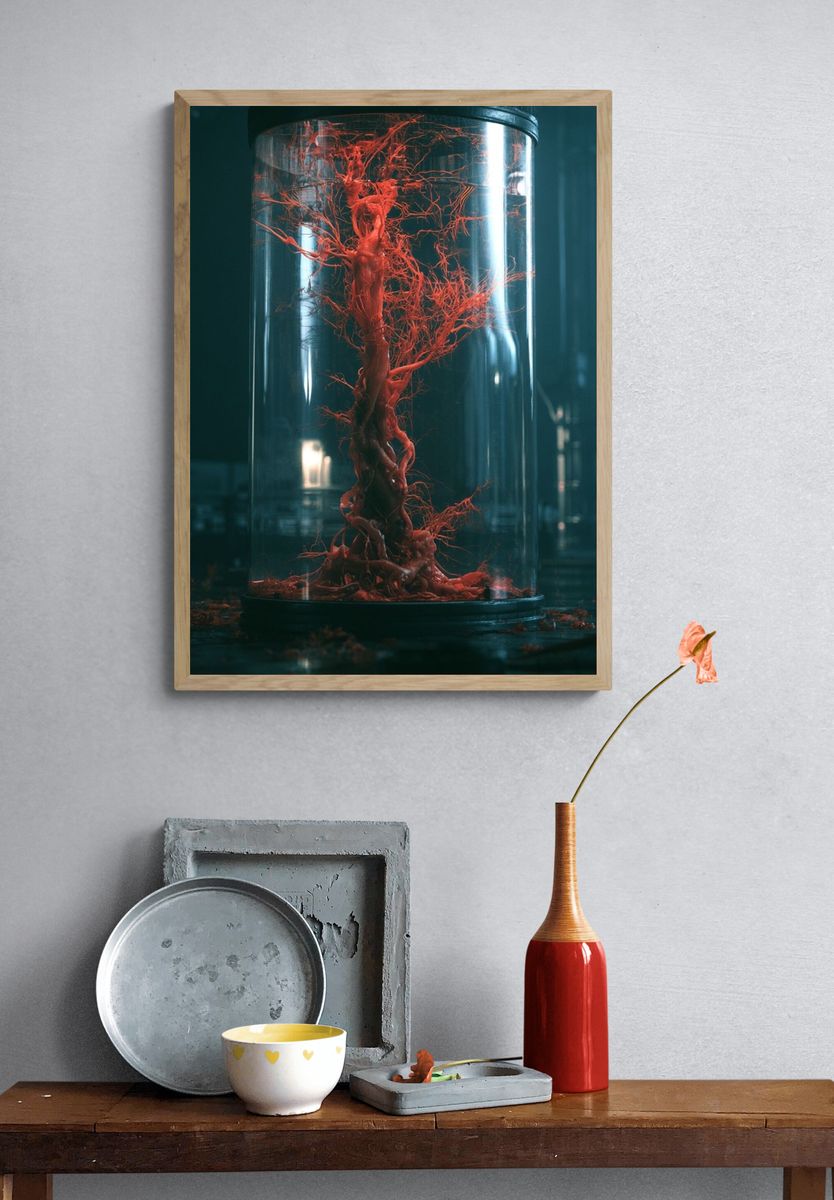 Crimson Specimen Surrealism Print. — room view 3