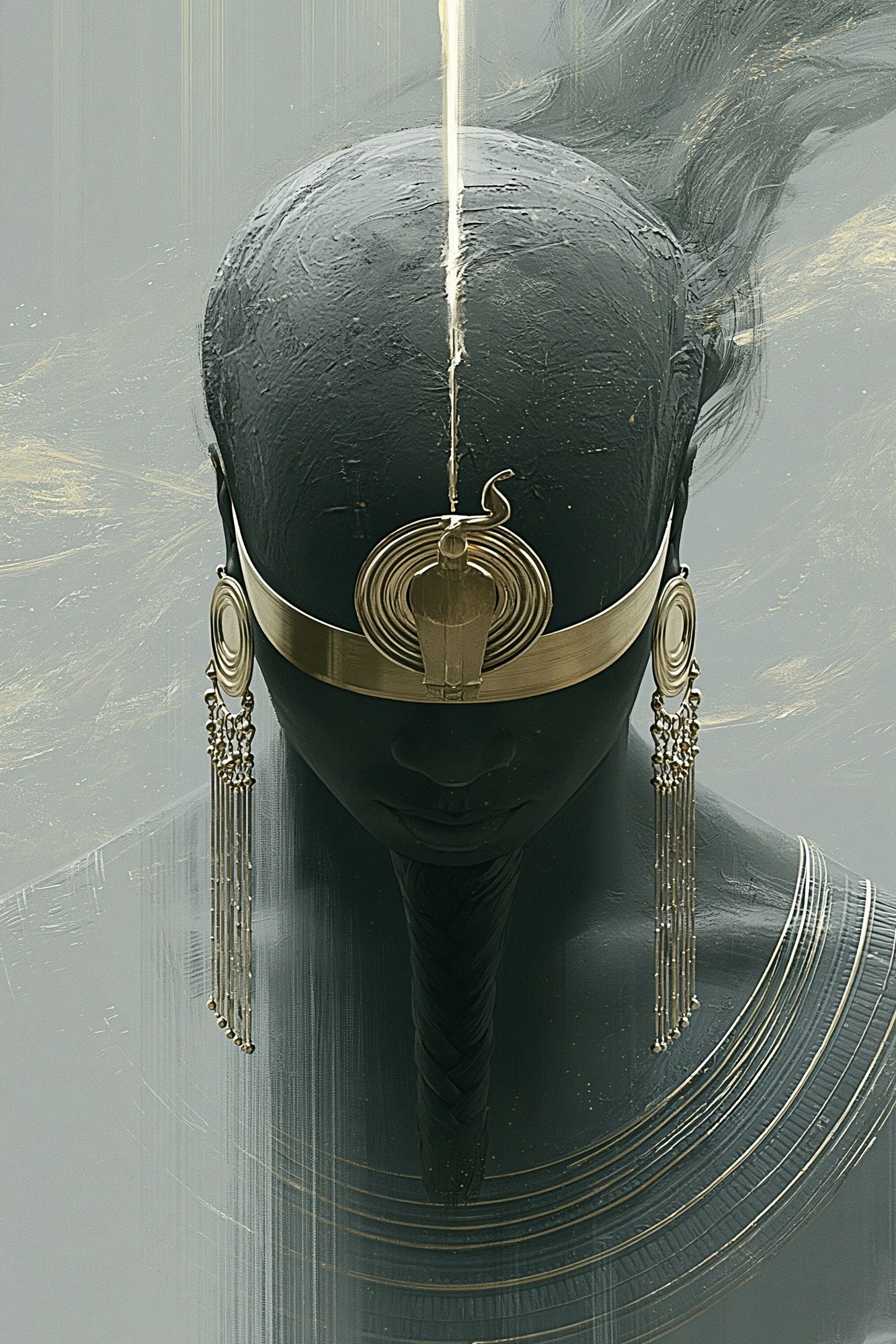 Gilded Abstract Figure Print. poster — fine-art art