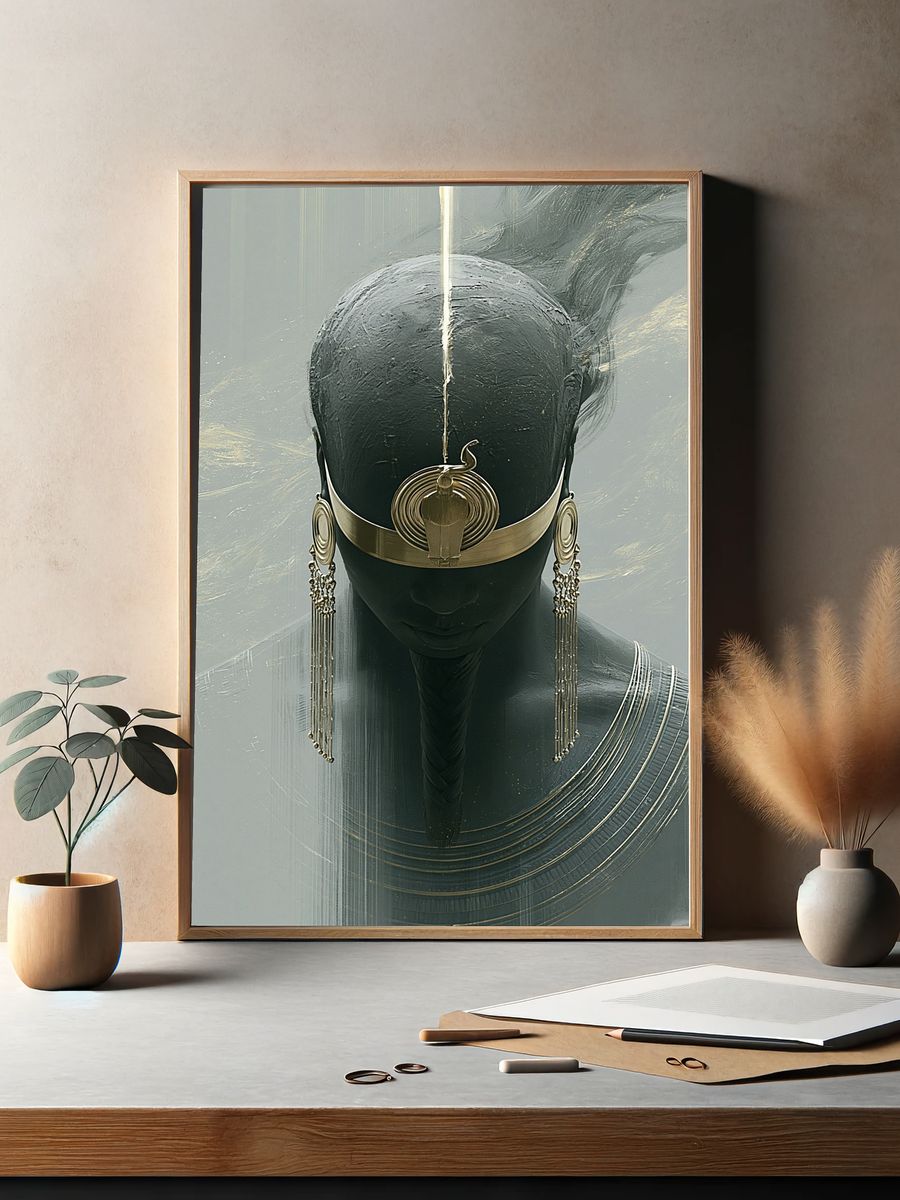 Gilded Abstract Figure Print. — room view 2