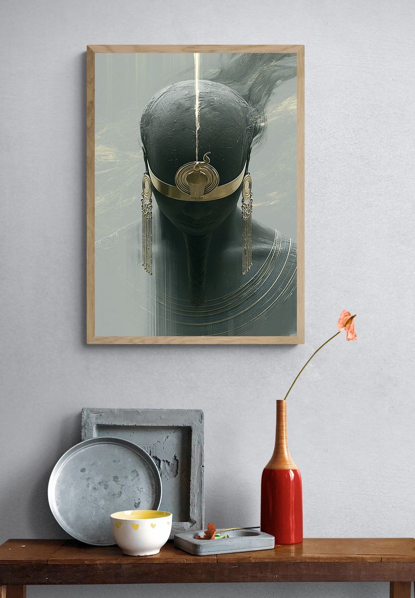 Gilded Abstract Figure Print. — room view 3