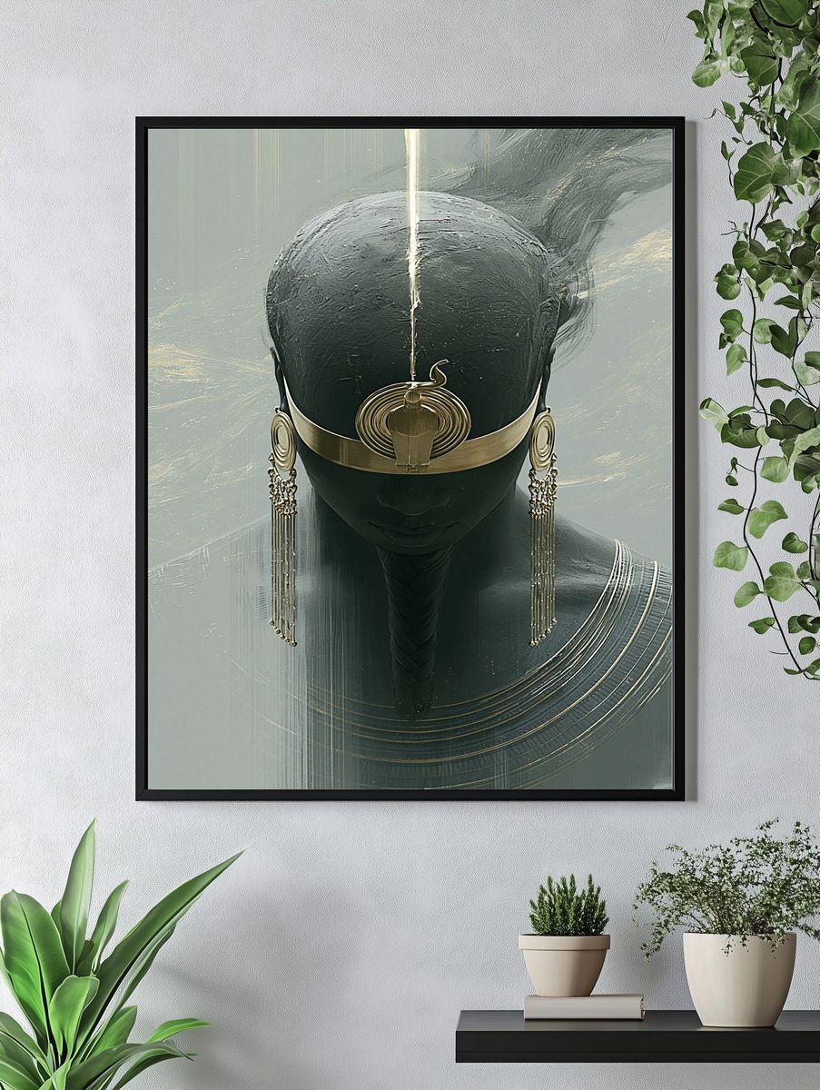 Gilded Abstract Figure Print. — room view 4