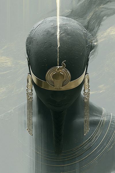 Gilded Abstract Figure Print.