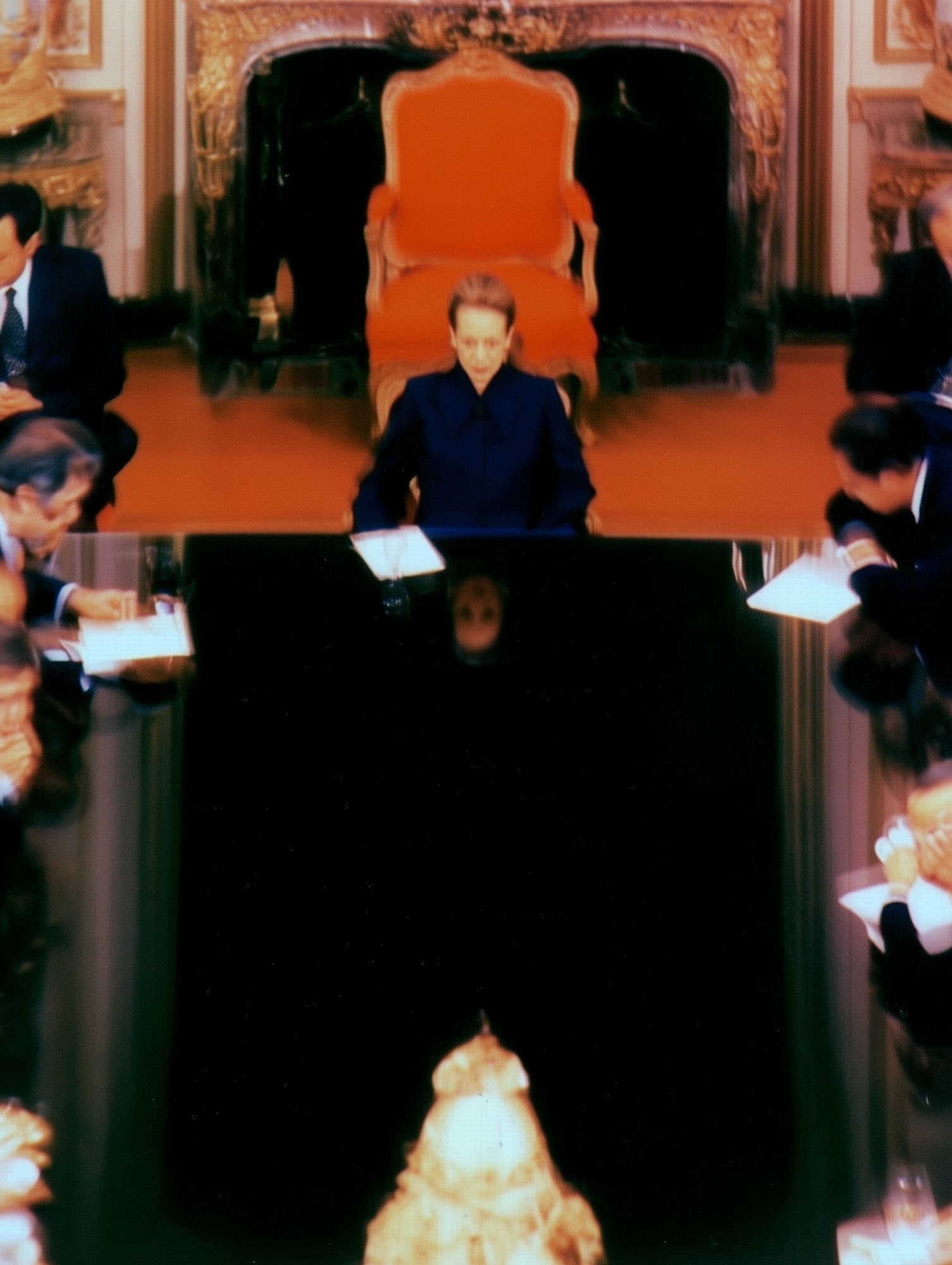 Surreal Courtroom Scene Print. poster — fine-art art