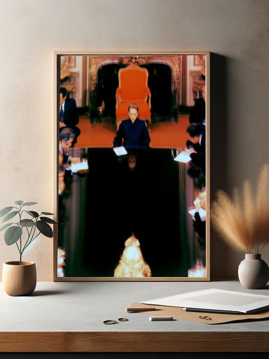 Surreal Courtroom Scene Print. — room view 2