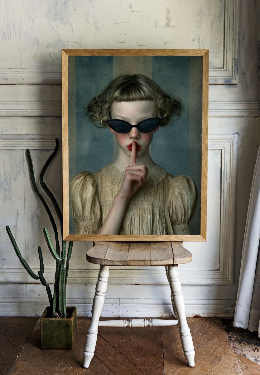 Silent Portrait Surrealism Poster. room preview