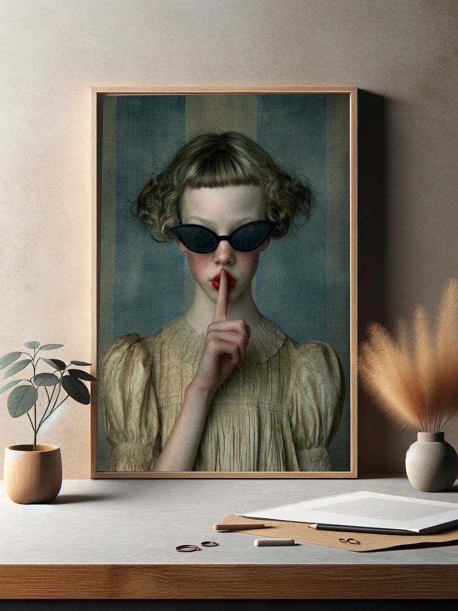 Silent Portrait Surrealism Poster. — room view 2