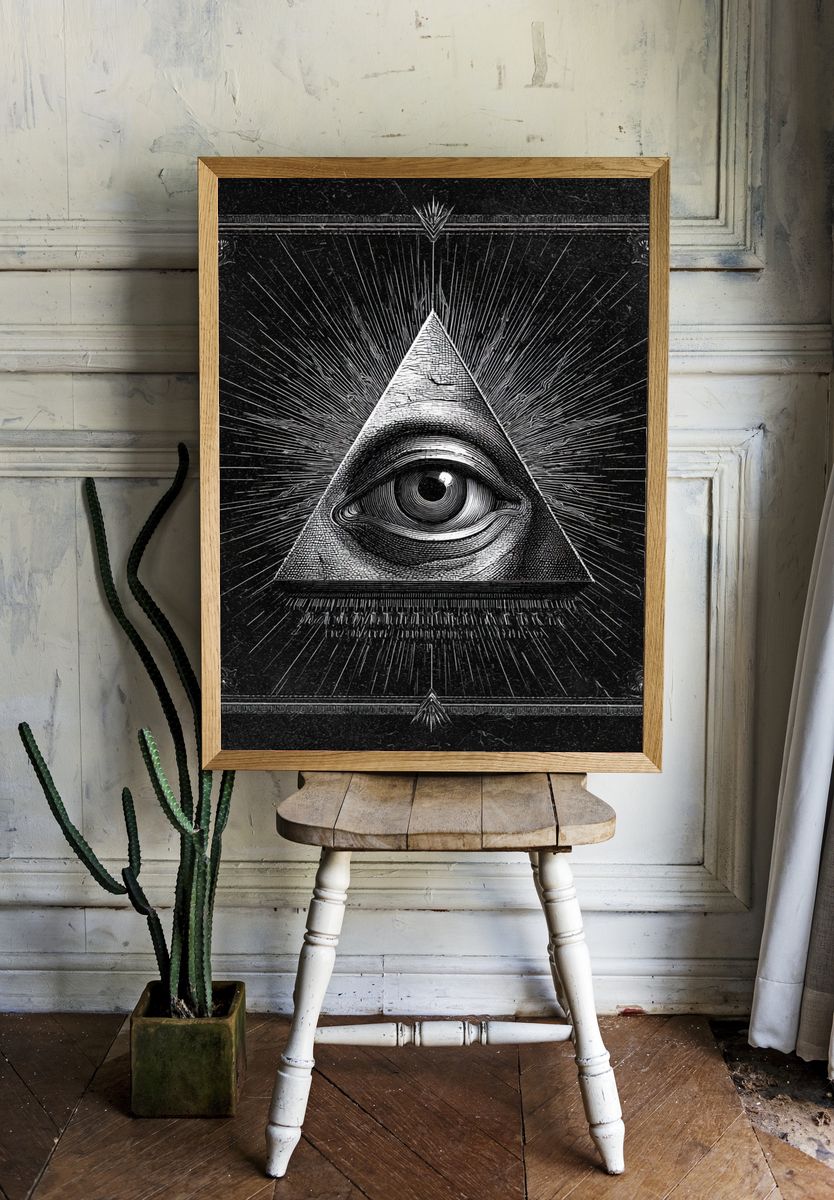 All-Seeing Eye Surrealism Poster. — room view 1